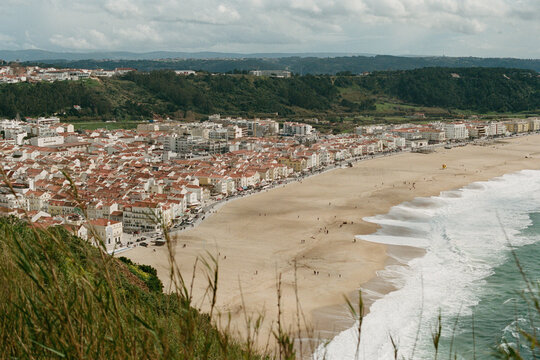 Panoramic View of Nazare and Atlantic Beach