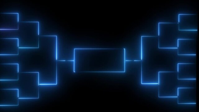 Neon blue digital tournament bracket template for sports and esports competition