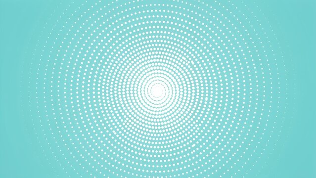Concentric circles of white dots on a light teal background, halftone pattern