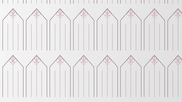 Seamless loop ivory and rose gothic tracery pattern background