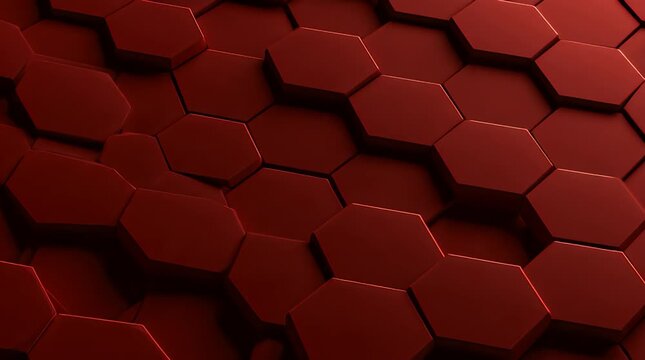Red hexagonal shapes with subtle lighting