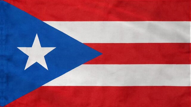 National Flag of Puerto Rico Waving, Puerto Rico Fabric Loop Animation