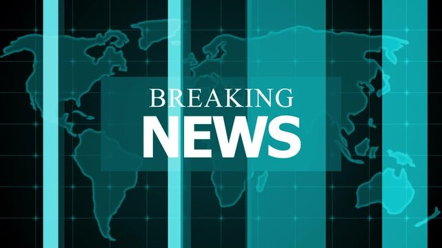 Breaking news world map backdrop background animation