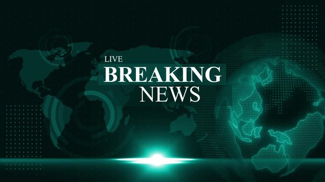Live breaking news global graphic background animation