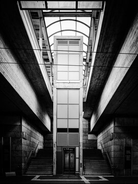 Tram Stop Beneath an Elevated Railway Station