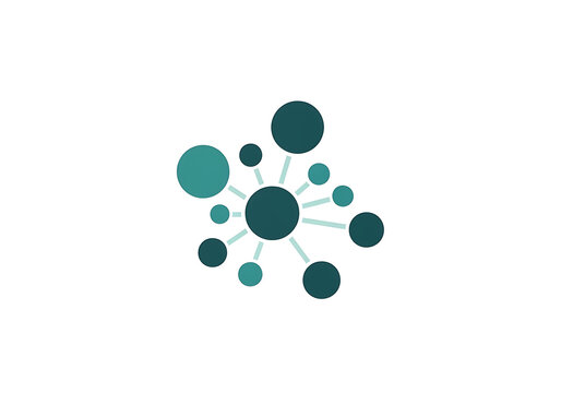 Knowledge graph network connection icon isolated on transparent background for data mapping