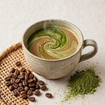 Vietnamese Buon Ma Thuot Arabica Matcha Milk Coffee C&agrave; Ph&ecirc; Sữa Arabica Bu&ocirc;n Ma Thuột Vị Matcha