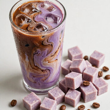 Vietnamese Iced Buon Ma Thuot Arabica Taro Milk Coffee C&agrave; Ph&ecirc; Sữa Arabica Bu&ocirc;n Ma Thuột Vị Khoai M&ocirc;n Đ&aacute;