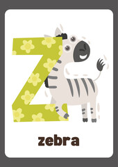 Letter Z Animal Alphabet Illustration with Zebra © RANA