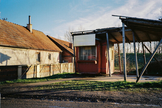Small Red Utility Booth