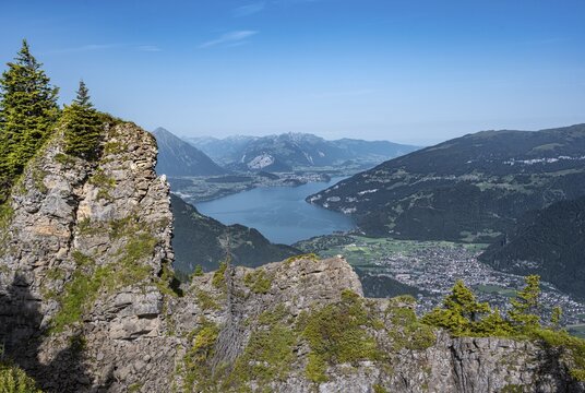 View from the Schynige Platte, Lake Thun and Interlaken, Bernese Oberland, Switzerland