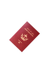 Brunei passport for travelling, flying and doing business. Brunei document, id © chernikovatv