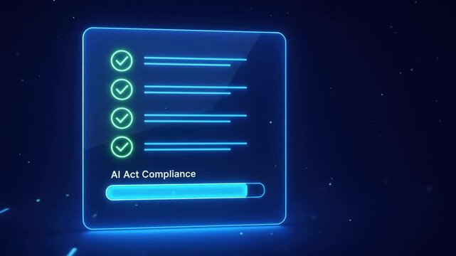Artificial Intelligence Compliance Checklist on Dark Background
