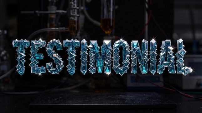 Testimonial Banner Creative 3D Typography, Customer Review, Feedback and Rating Designs for Business Marketing, web banners, Advertising and Promotional banner, Mineral crystals forming testimonial