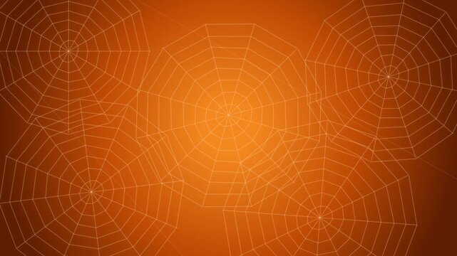 Orange spiderweb expands across a dark background in a looping animation