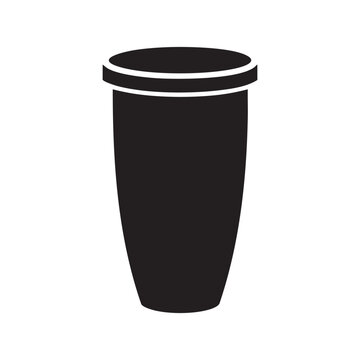 Simple black conga drum vector icon illustration