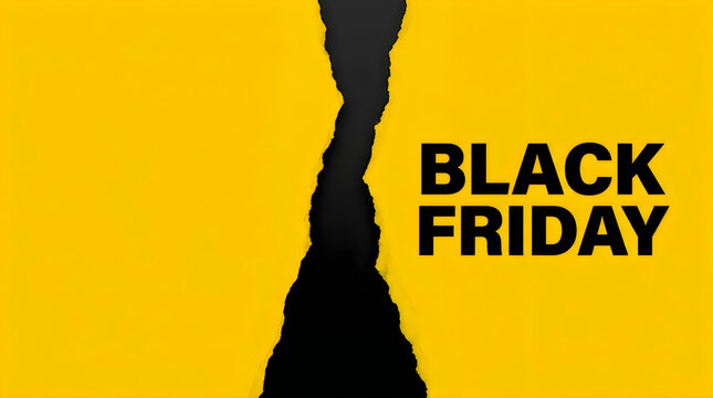 Bold black friday sale design featuring a ripped paper texture effect