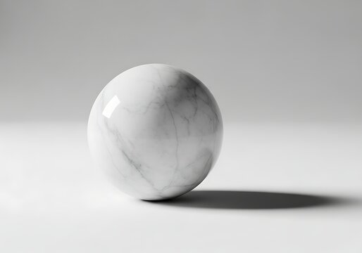 A smooth polished white marble sphere ball