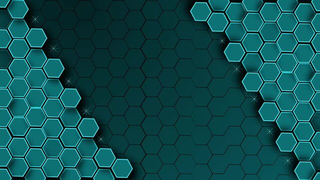 Abstract hexagon background with layered honeycomb pattern and dark center animation