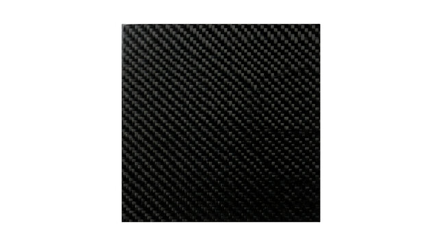 High-quality black carbon fiber composite material sample with 2x2 twill weave texture pattern, industrial high-tech surface isolated on transparent background for design and manufacturing