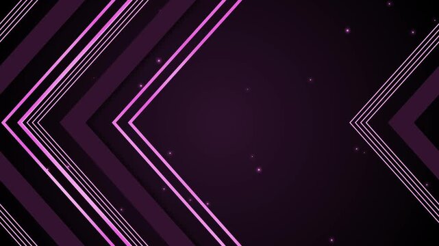 Luxurious black background with geometric chevron lines glowing particles animation
