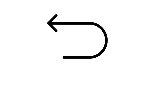 Curved back arrow icon in black outline for undo action and website navigation interfaces.