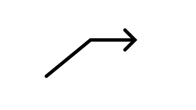 Slanted black arrow pointing up and right for growth and development concept illustrations.
