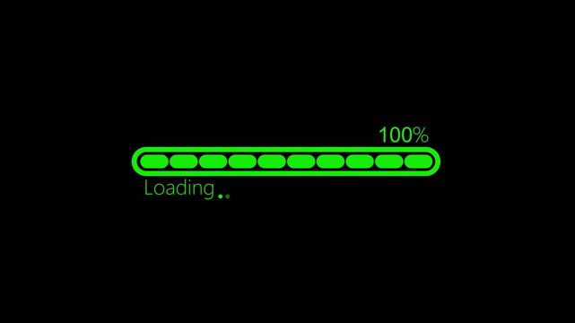 Minimal loading progress bar showing loading text and dots animation
