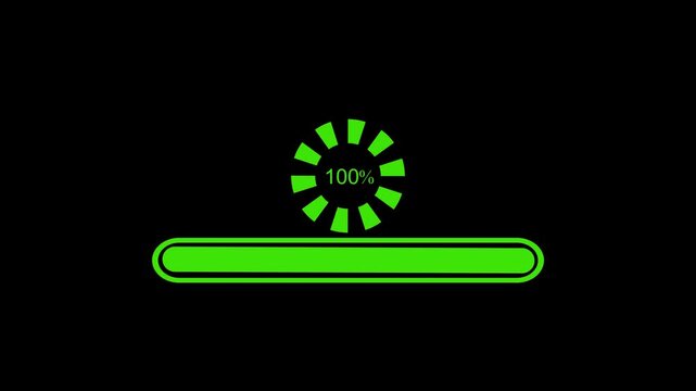 Loading bar showing percent and a progress bar representing waiting update download or process status animation