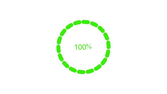Dotted circle progress indicator showing percent animation