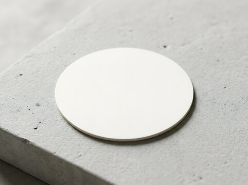 Minimalist White Circular, White Circular Coaster, Circular Coaster Mockup
