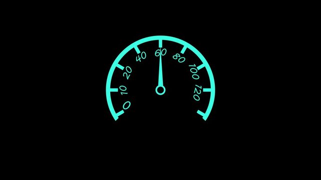 Simple Speed Meter Animation Featuring Dynamic Gauge Movement and Clean Digital Dashboard Visualization Concept