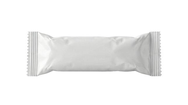 Foil snack package mockup isolated mockup white background on transparent background