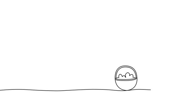 Line easter bunny rabbit drawing art continuous animal single egg. Illustration line vector easter bunny pet monochrome white funny heart ears simple doodle watercolor profile silhouette outline.