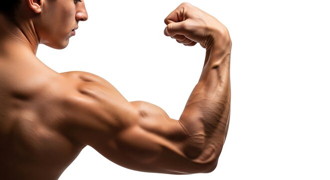 muscular arms flexing with visible veins and tension