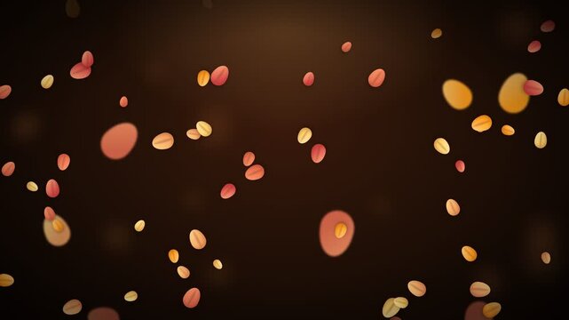 Microscopic red blood cells drifting in dark fluid, medical visualization of human bloodstream, scientific cell animation for healthcare education