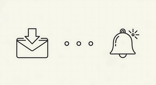 Notification bell icon with email envelope and dots