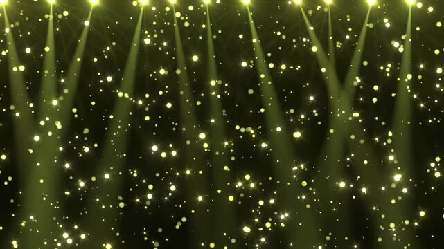 Gold spotlight beam sparks burst bg able to loop endless 4k