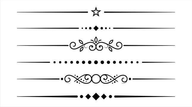 Collection of decorative page dividers with ornate floral and geometric patterns page divider ornate border decorative elements text separator floral flourish