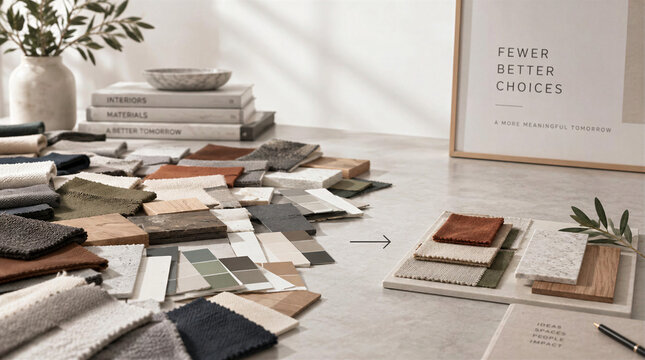 Making design choices from many material samples