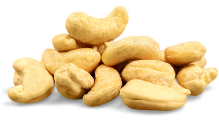 Obraz premium cashew nuts, heap of cashews, pile of raw cashews, cashew group, cashew cutout, cashew PNG, PNG