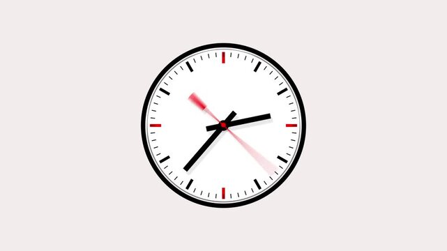 clock animation in white background 4k stock video footage