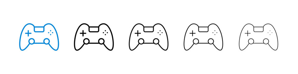 Gamepad icon flat outline in black © ramsey
