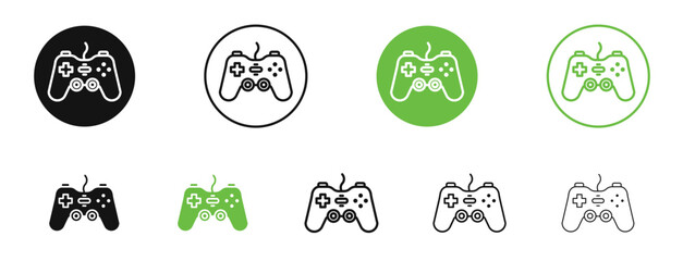 Gamepad icon flat outline in black © ramsey