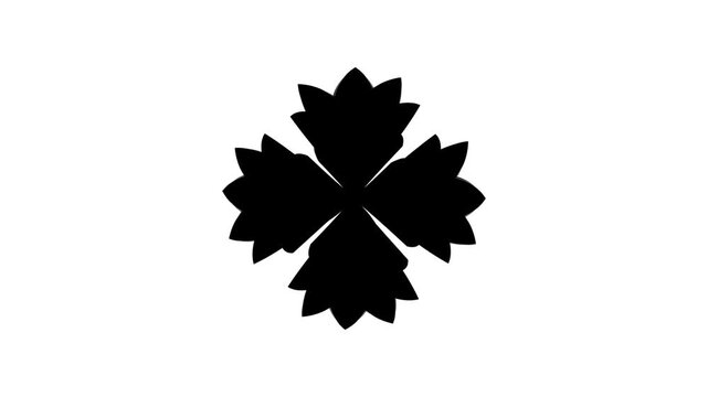 Black maple leaf silhouette isolated on white background clean minimalist