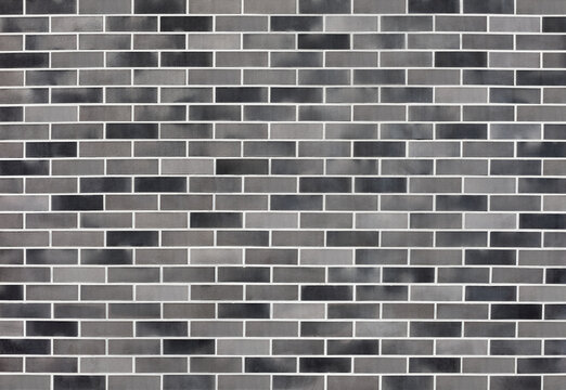 Seamless dark grey brick wall background texture pattern of modern clinker tile building facade surface