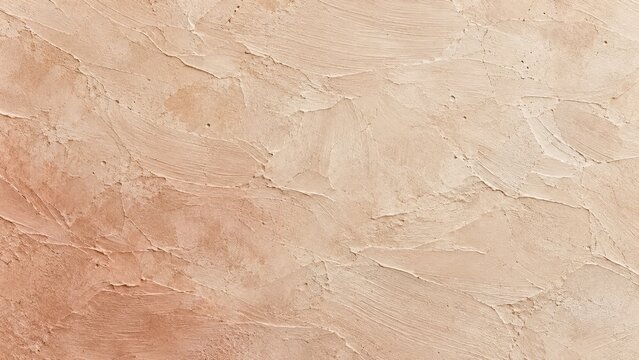 Beige plaster wall texture with subtle cracks and trowel marks creates a warm rustic stucco surface background perfect for interior design mockups.