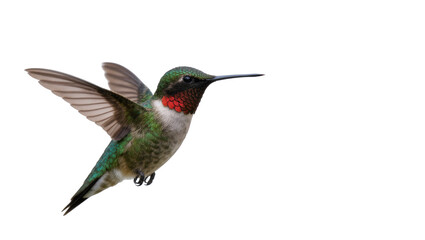 Ruby throated hummingbird with wings spread, isolated on transparent background © Carlos