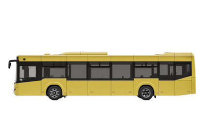 Modern yellow city bus with tinted windows, isolated on transparent background © Carlos