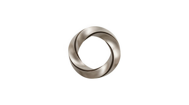 Metallic silver twisted ring shape icon